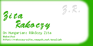 zita rakoczy business card