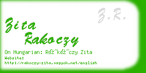 zita rakoczy business card